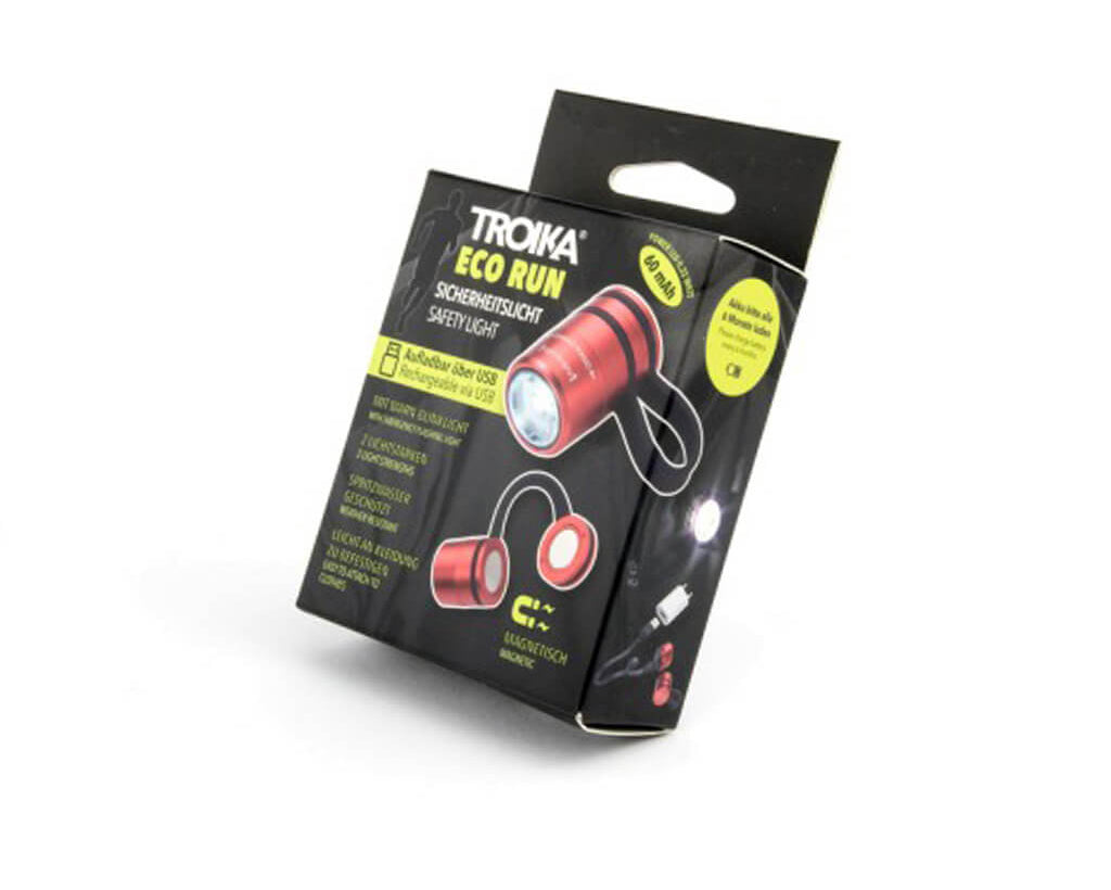 TROIKA Flashlight "ECO RUN" - Red
