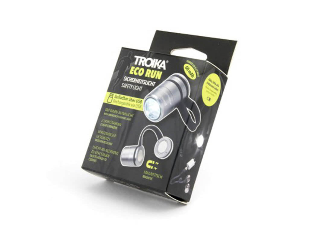 TROIKA Flashlight "ECO RUN" - Titanium, Packaging