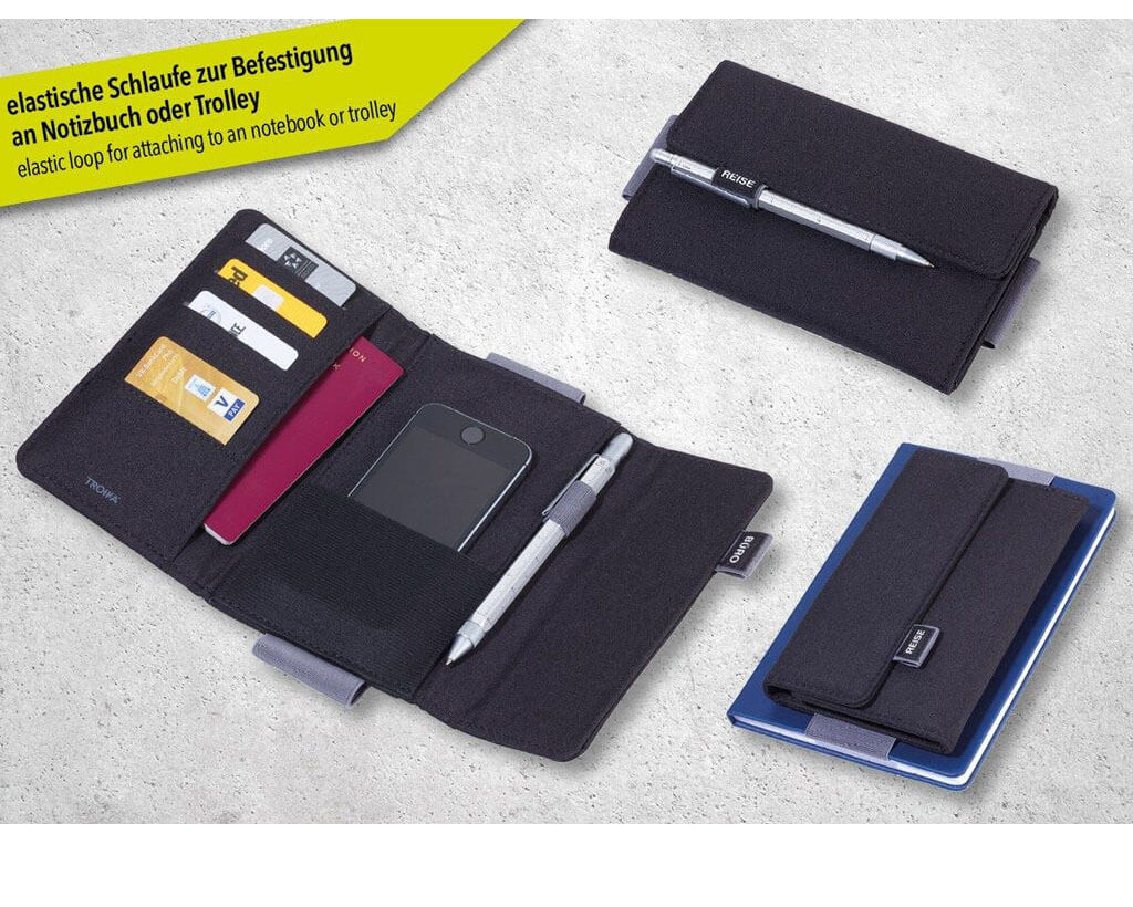 TROIKA Organizer Case "REISEBÜRO" black