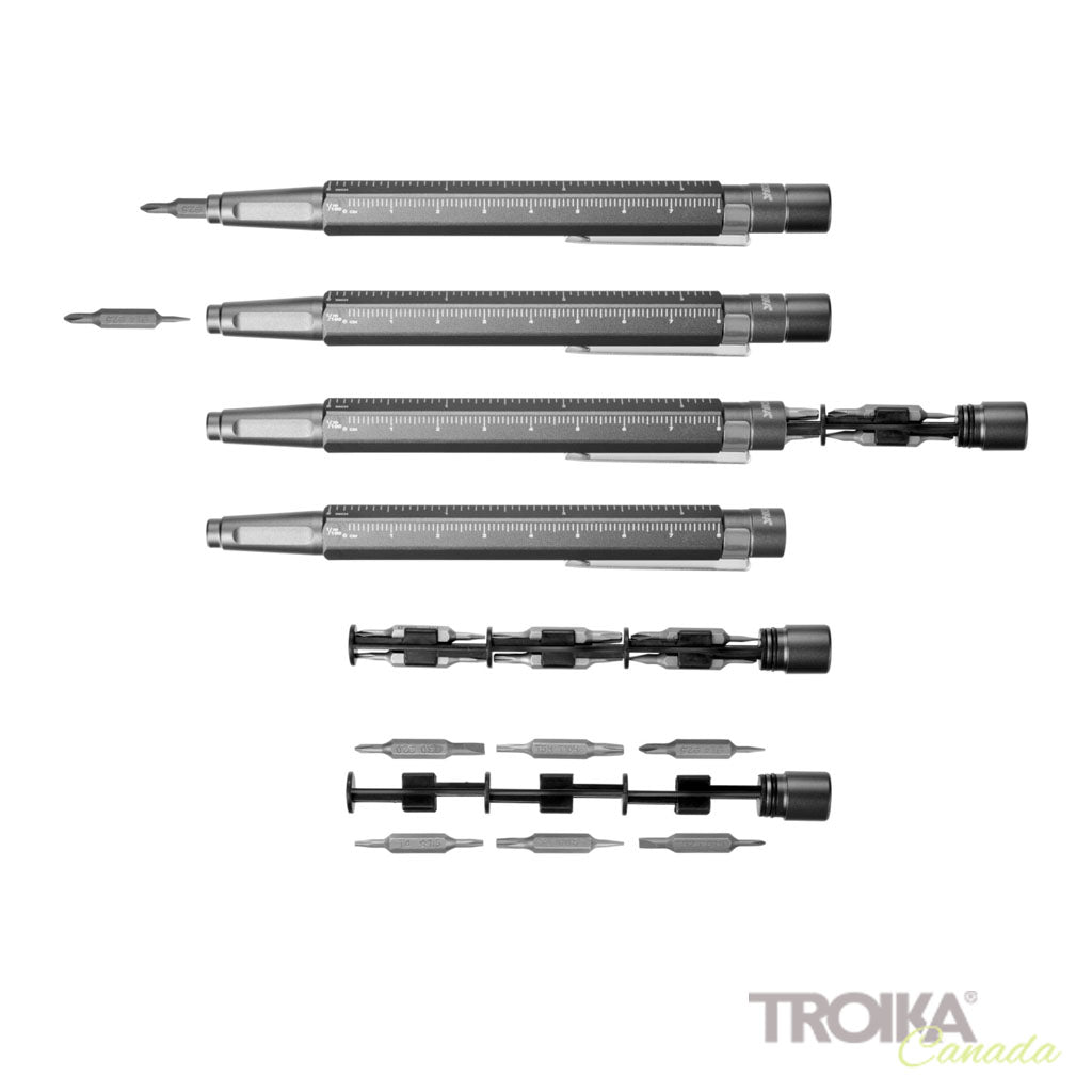TROIKA Multi Tool Construction Tool 13 Titanium – BIT20/TI showing bit compartment