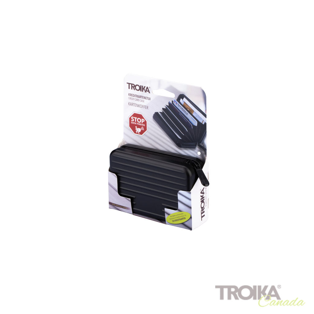 TROIKA Card Case Kartenkoffer Black – CCC04/BK, with packaging