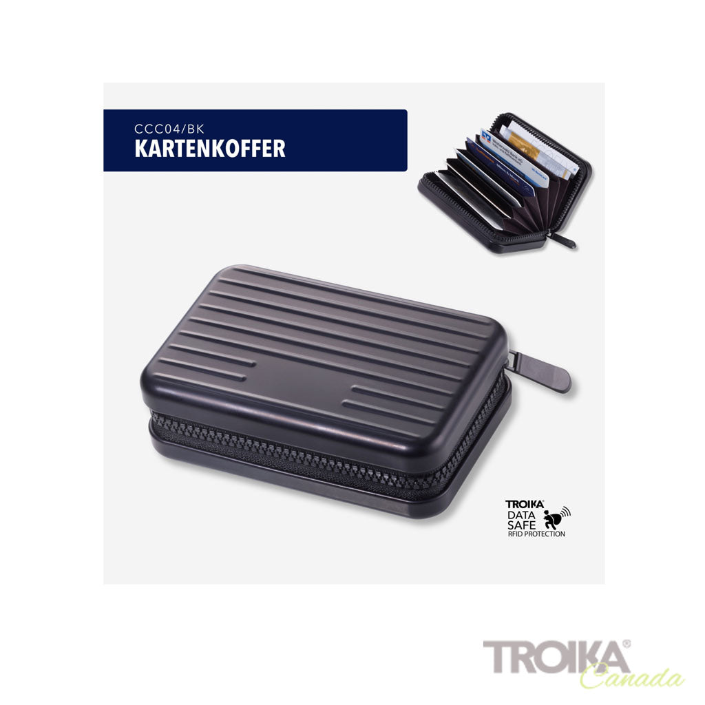 TROIKA Card Case Kartenkoffer Black – CCC04/BK in different perspectives