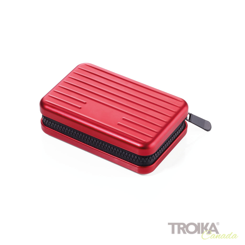 TROIKA Card Case Kartenkoffer Red – CCC04/RD with zipper