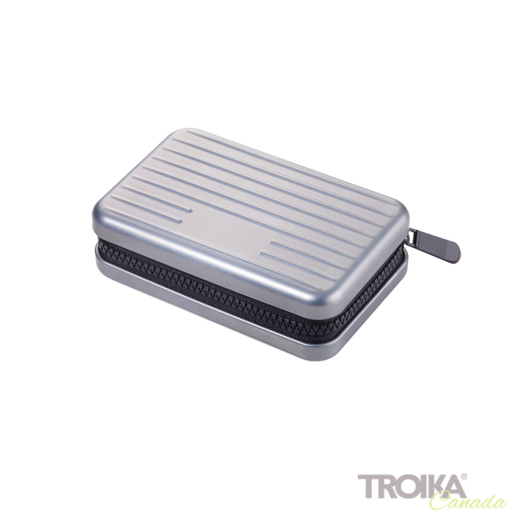 TROIKA Card Case Kartenkoffer Titanium – CCC04/TI with zipper