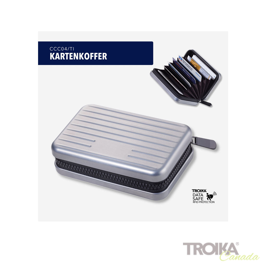 TROIKA Card Case Kartenkoffer Titanium – CCC04/TI in two perspectives