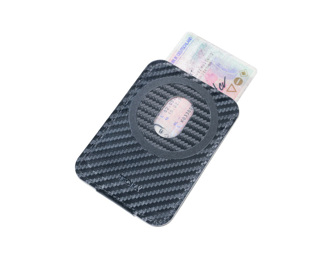 Troika card case Hildecard carbon - CCM20/CB with card, with MagSafe,  Lost & Found service, for phone attachment , in carbon colour