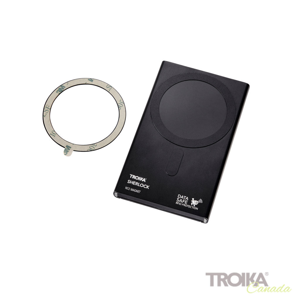 TROIKA Card Case Sherlock Black – CCM45/BK, with MagSafe and data safe