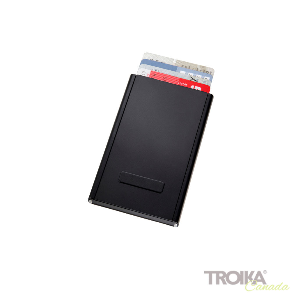 TROIKA Card Case Sherlock Black – CCM45/BK, with MagSafe and data safe, shows credit cards