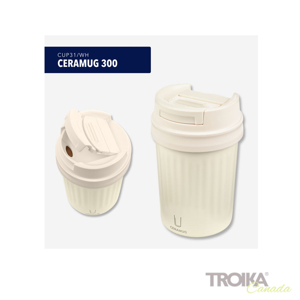 TROIKA Ceramic Mug Ceramug 300 White – CUP31/WH in different perspectives