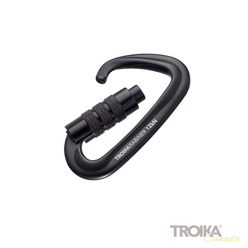 TROIKA Keychain Troikarabiner Black – KAR12/BK in open position
