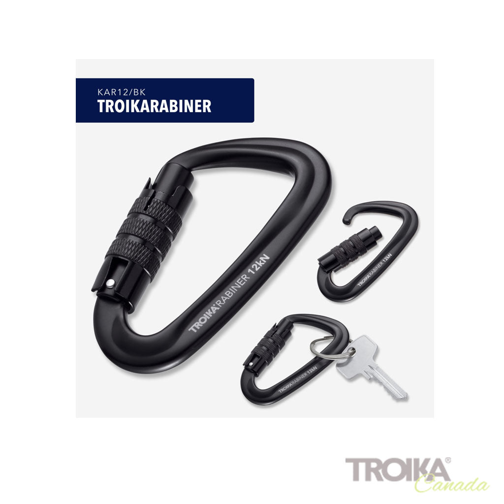 TROIKA Keychain Troikarabiner Black – KAR12/BK in different perspectives