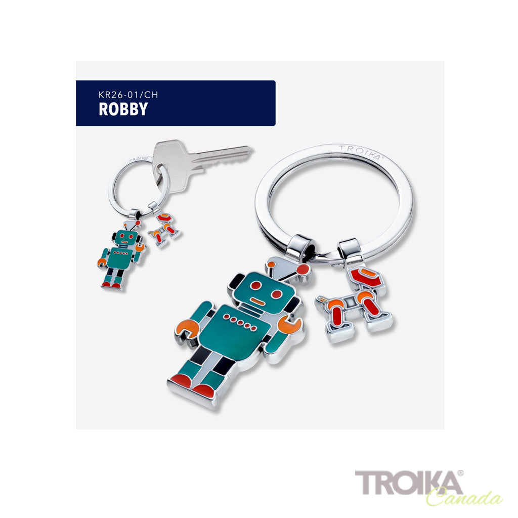TROIKA Keychain Robby Chrome – KR26-01/CH with and without key