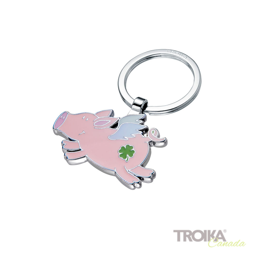 TROIKA Keychain Lucky Pig Chrome – KR26-04/CH in pink
