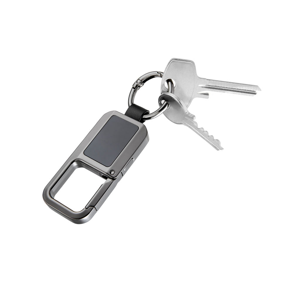 TROIKA Keychain "TRACK & FIND CARABINER" - gunmetal with "Apple Find My"