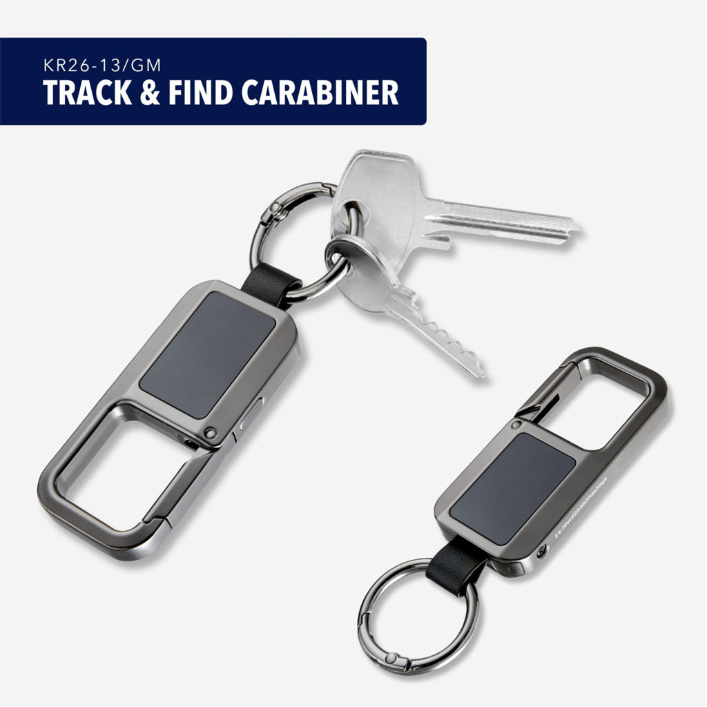 Troika Track & Find Carabiner with keys on a white background