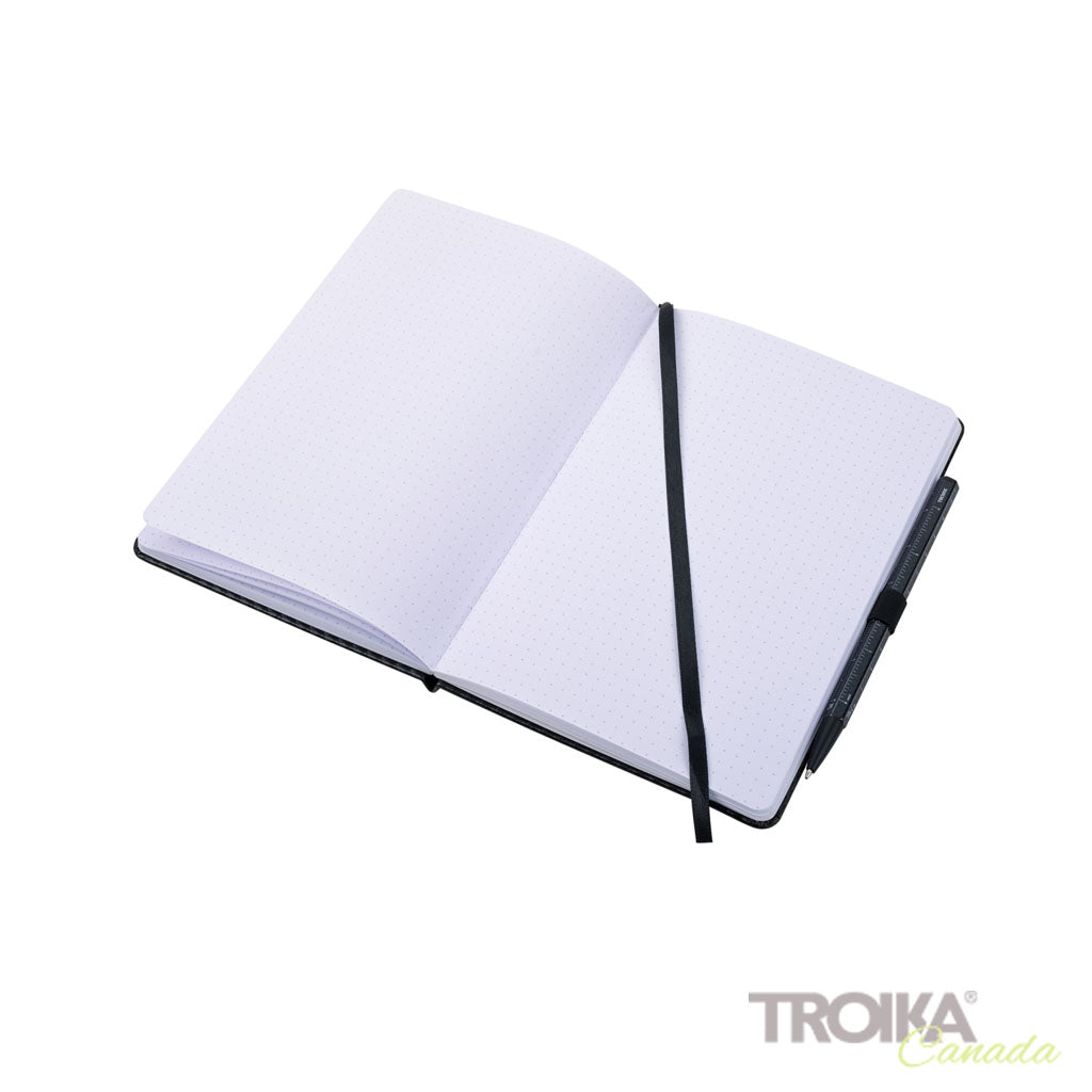 TROIKA Notepad Slimpad A5 Carbon – NPP40/CB with open pages