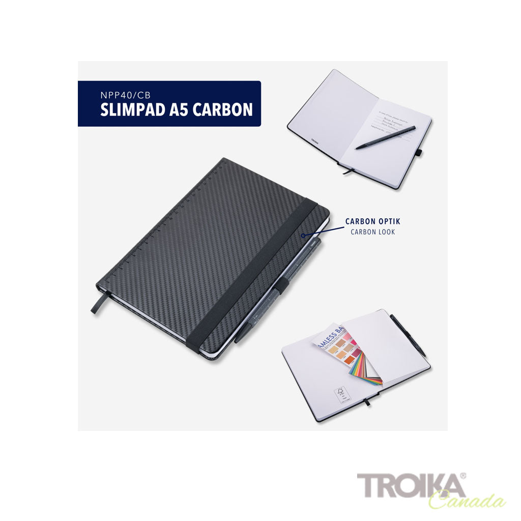 TROIKA Notepad Slimpad A5 Carbon – NPP40/CB in different perspectives