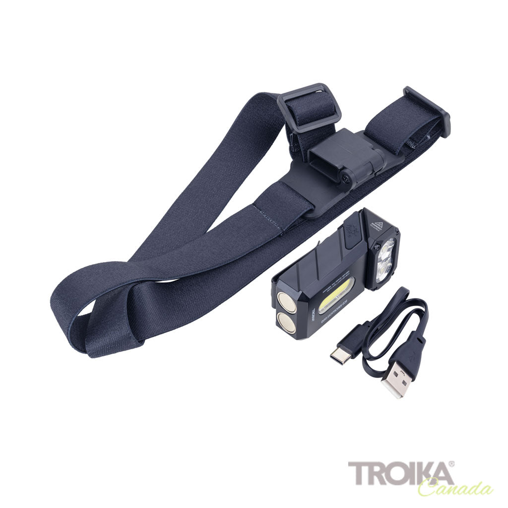TROIKA Flashlight Eco Knicklicht Duo Black – TOR35/BK with headband