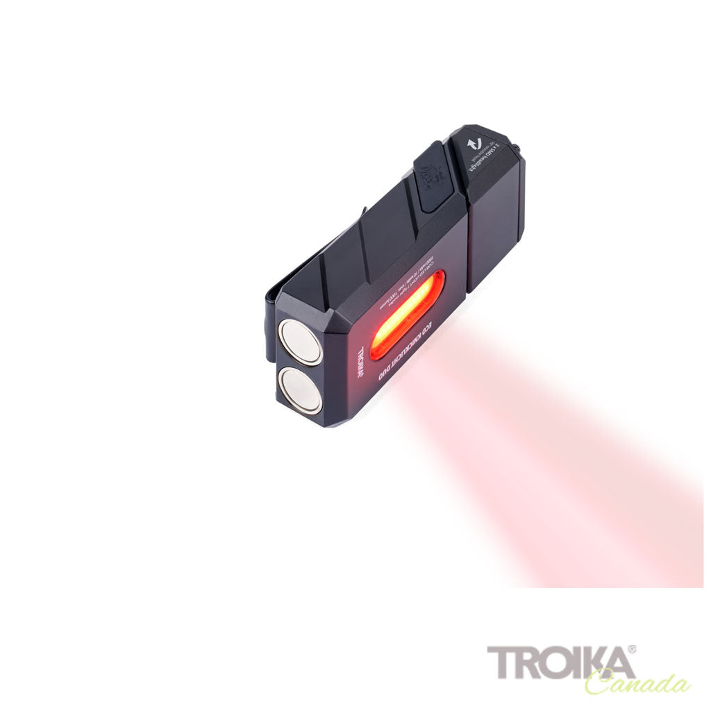 TROIKA Flashlight Eco Knicklicht Duo Black – TOR35/BK with red and white light