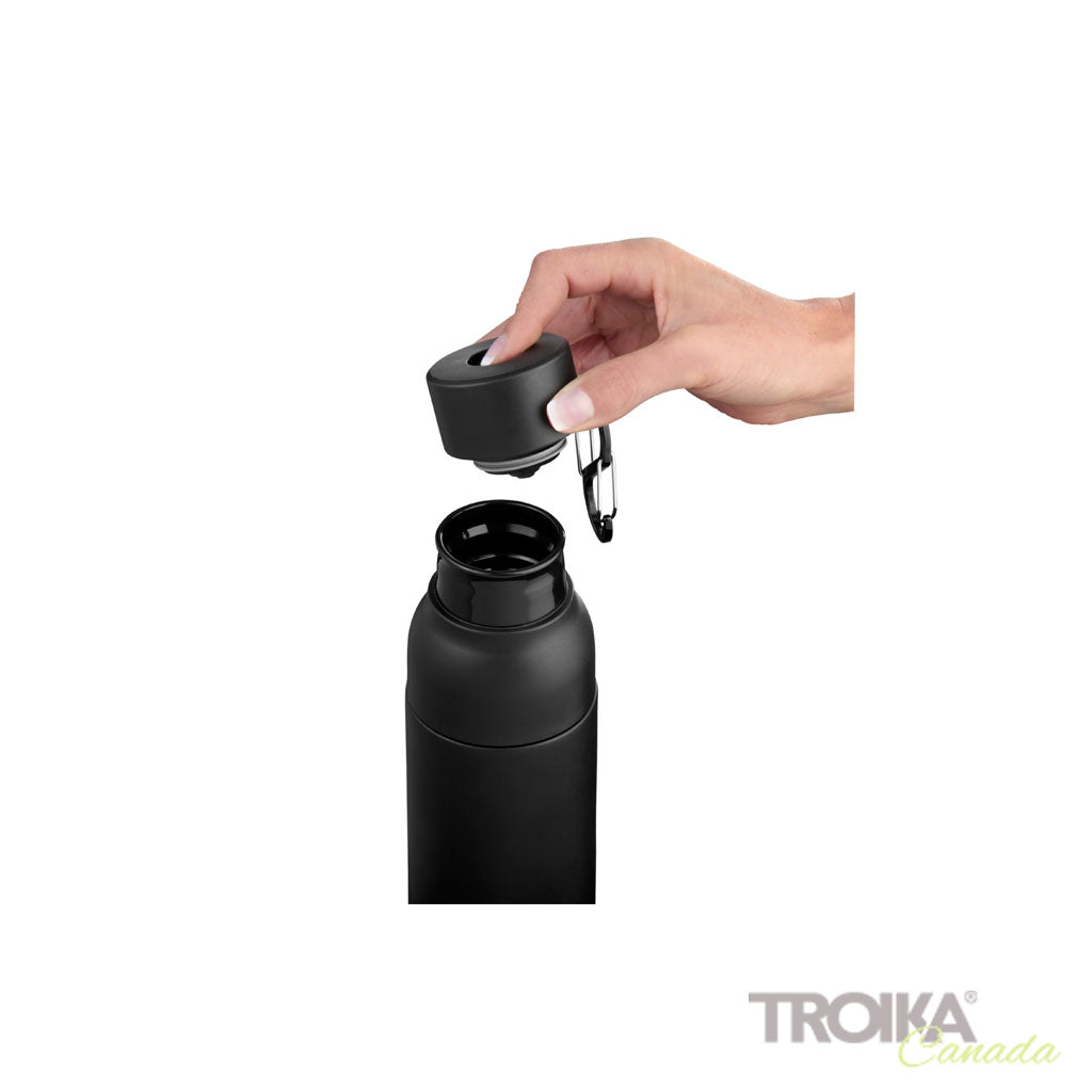 TROIKA Vacuum Flask Infuse+ Black – VAC26/BK with open lid
