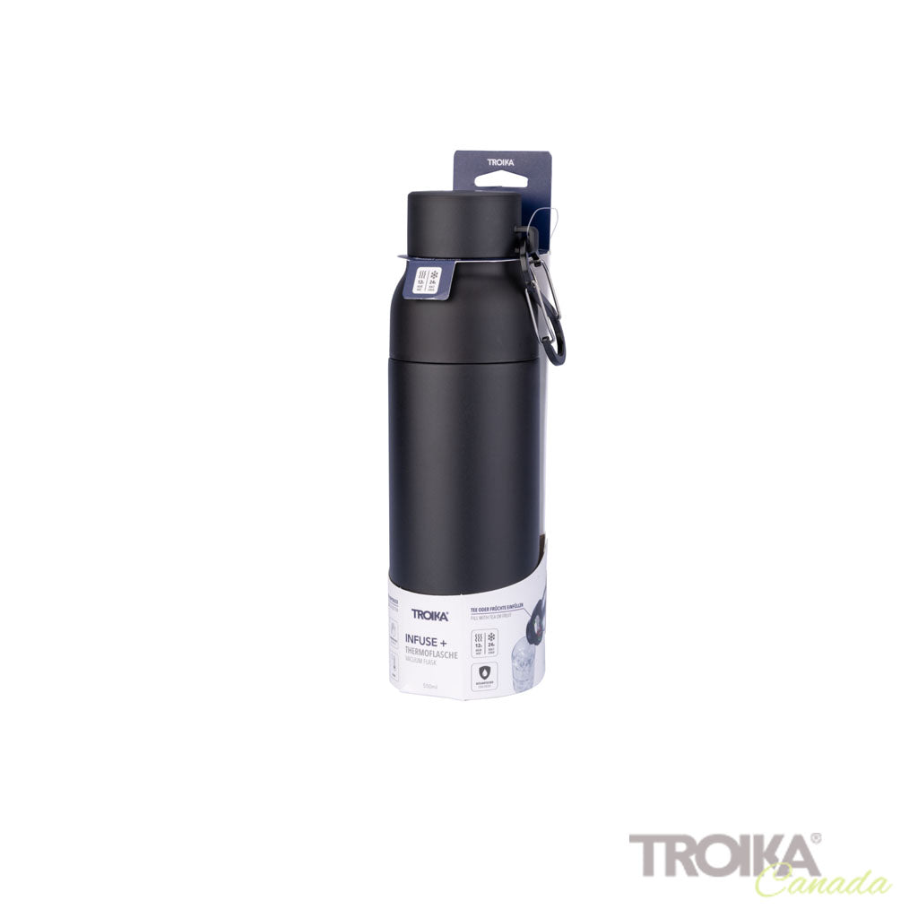 TROIKA Vacuum Flask Infuse+ Black – VAC26/BK with packaging