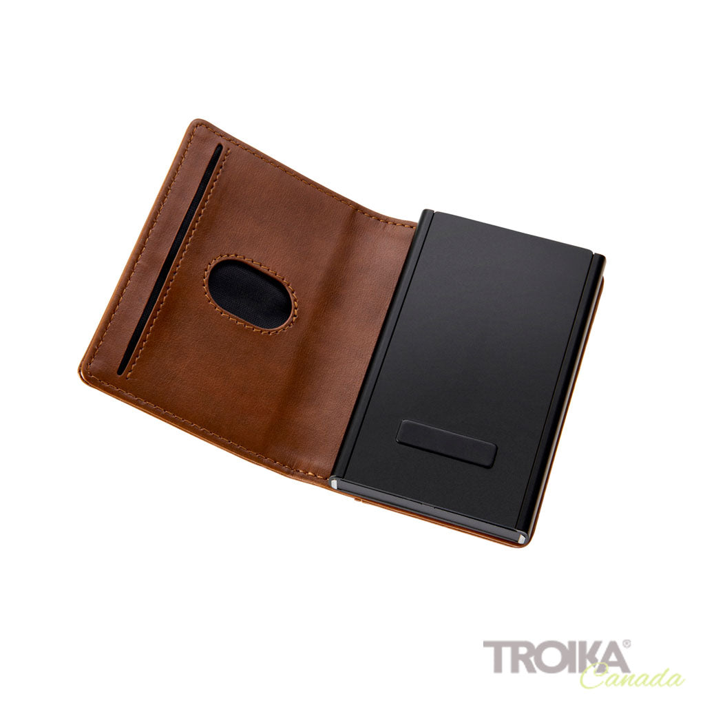 TROIKA Card Case Sherlock Home Brown – WAL45/BR, open wallet
