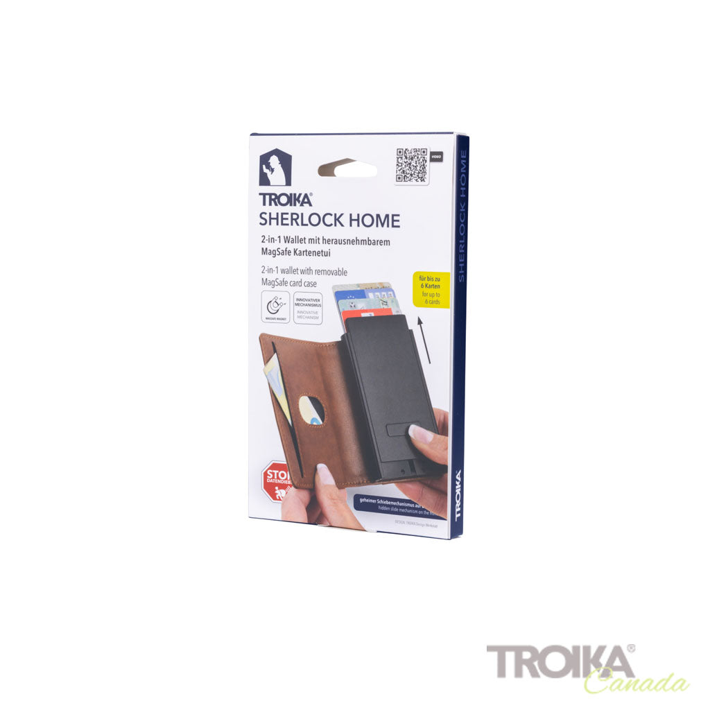 TROIKA Card Case Sherlock Home Brown – WAL45/BR, with packaging