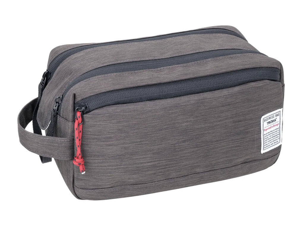 TROIKA BUSINESS WASHBAG 2 - BBG65/GY Water-repellent toiletry bag with mesh pockets, elastic straps and extra storage. Stylish, practical and easy to clean.