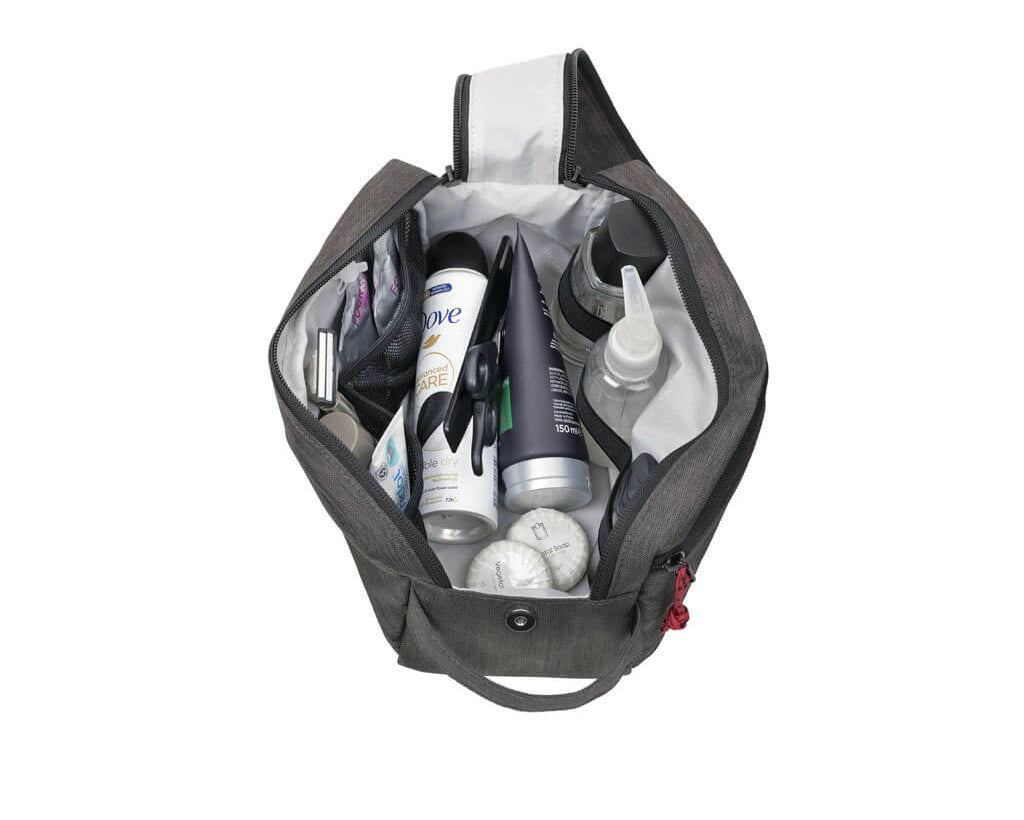 TROIKA BUSINESS WASHBAG 2 - BBG65/GY Water-repellent toiletry bag with mesh pockets, elastic straps and extra storage. Stylish, practical and easy to clean.