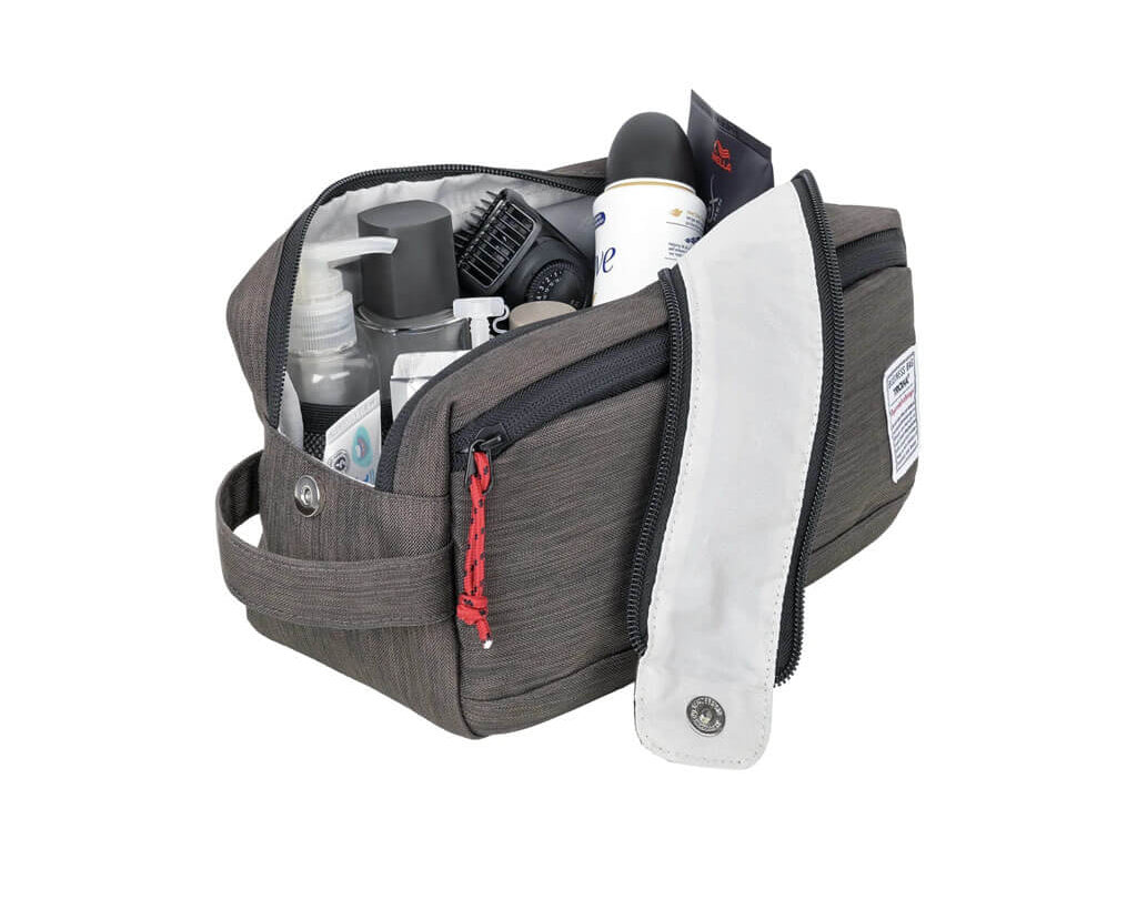 TROIKA BUSINESS WASHBAG 2 - BBG65/GY Water-repellent toiletry bag with mesh pockets, elastic straps and extra storage. Stylish, practical and easy to clean.