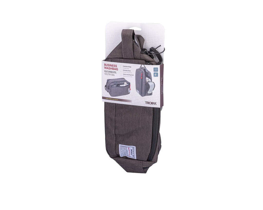 TROIKA BUSINESS WASHBAG 2 - BBG65/GY Water-repellent toiletry bag with mesh pockets, elastic straps and extra storage. Stylish, practical and easy to clean.