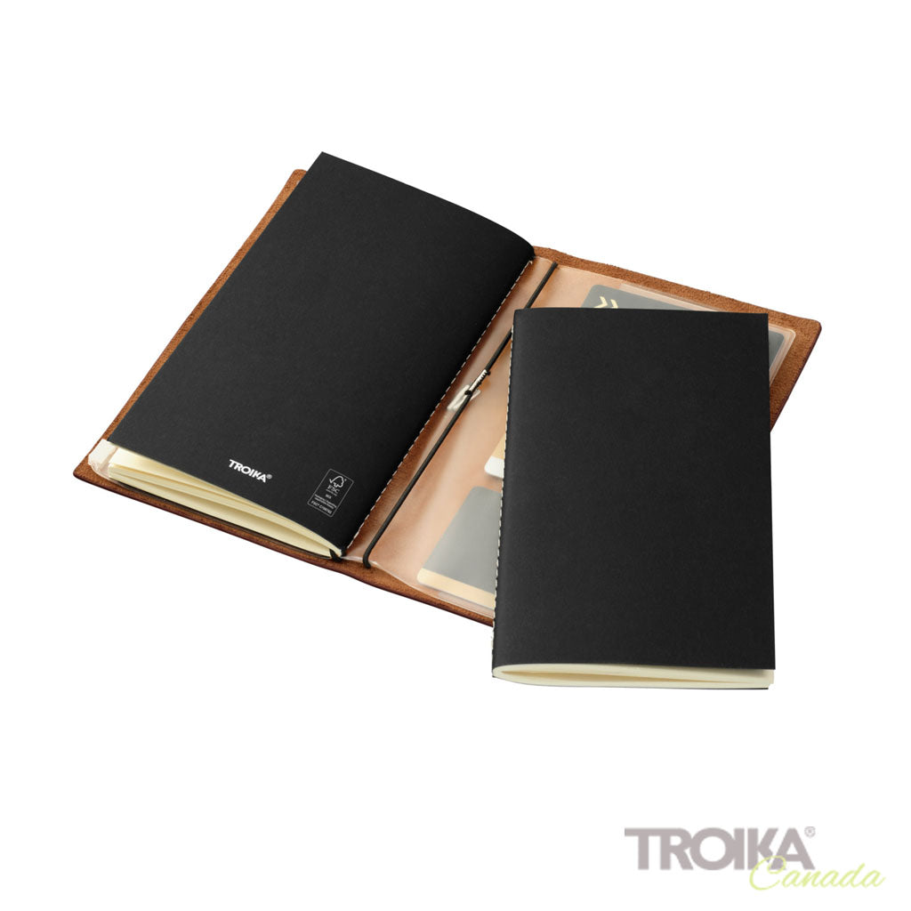 TROIKA Travel Journal Brown – BTJ25/BR showing inlays