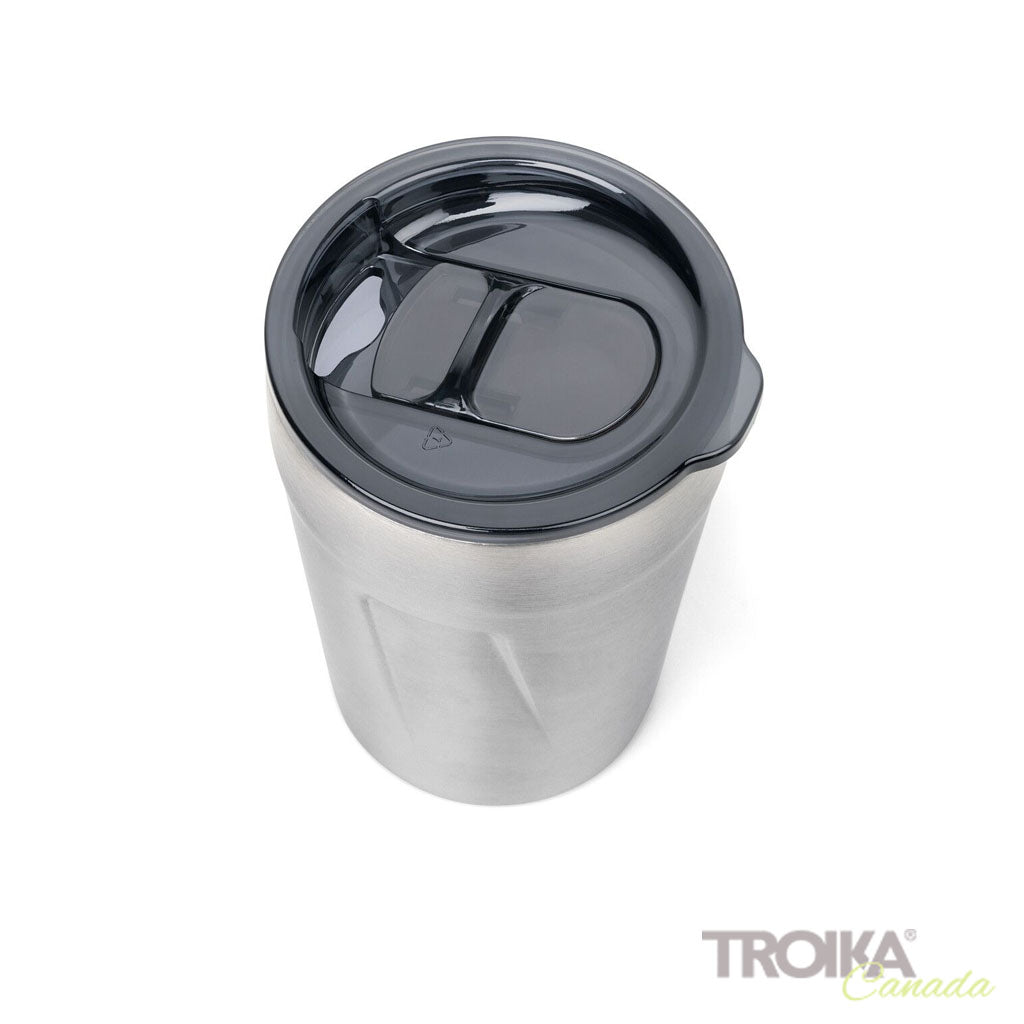 TROIKA Thermo mug "CUP-UCCINO" lid opened