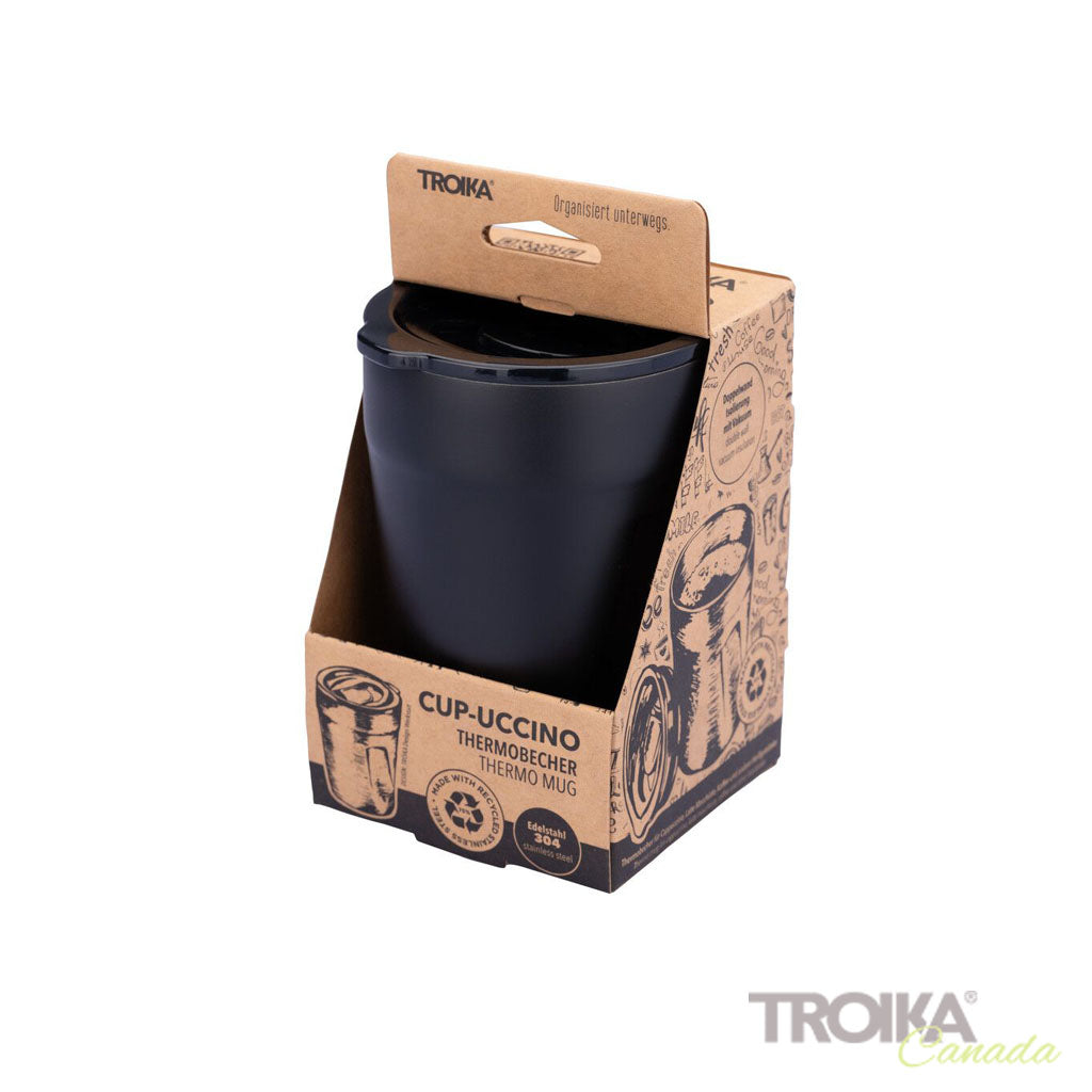 TROIKA Thermo mug "CUP-UCCINO" black packaging