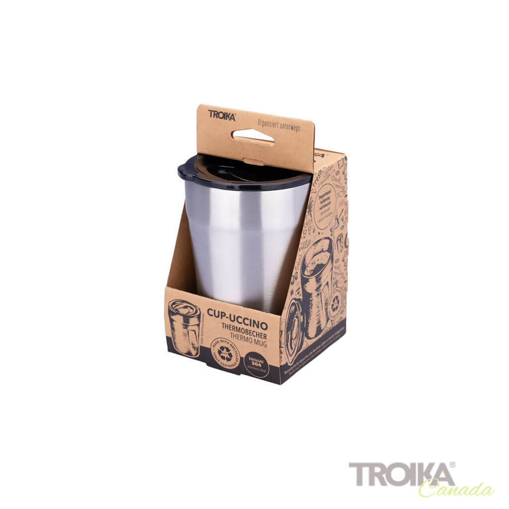 TROIKA CUP-UCCINO silver - view of ergonomic packaging