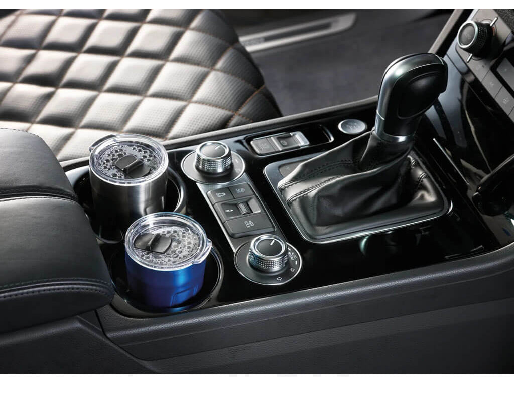 TROIKA ESPRESSO DOPPIO - Thermal cup in matte black. Double-wall insulation, spill-resistant lid and 75% recycled stainless steel for coffee on the go.