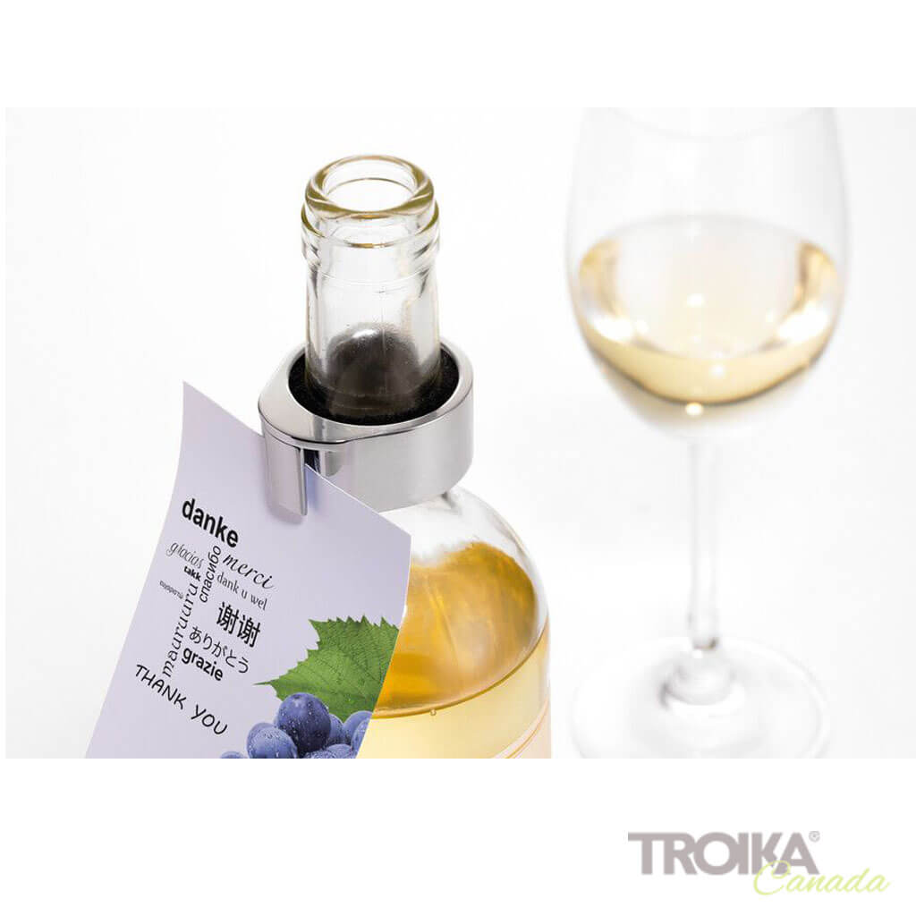 TROIKA Wine Collar and Card Holder "Flaschenpost"