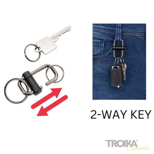 TROIKA Keychain "2-WAY-KEY" - Black