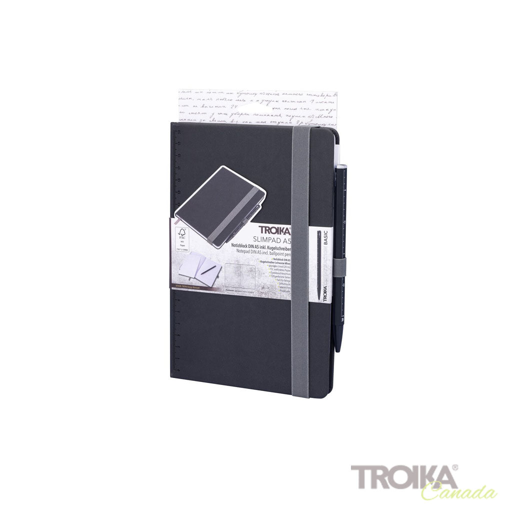 TROIKA Notepad "SLIMPAD A5" - Black