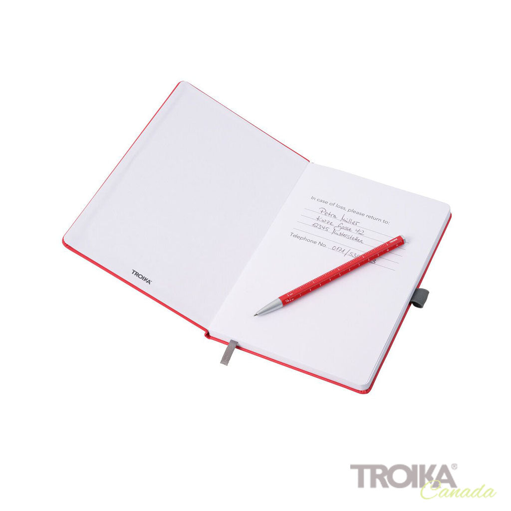 TROIKA Notepad "SLIMPAD A5" - Red opened