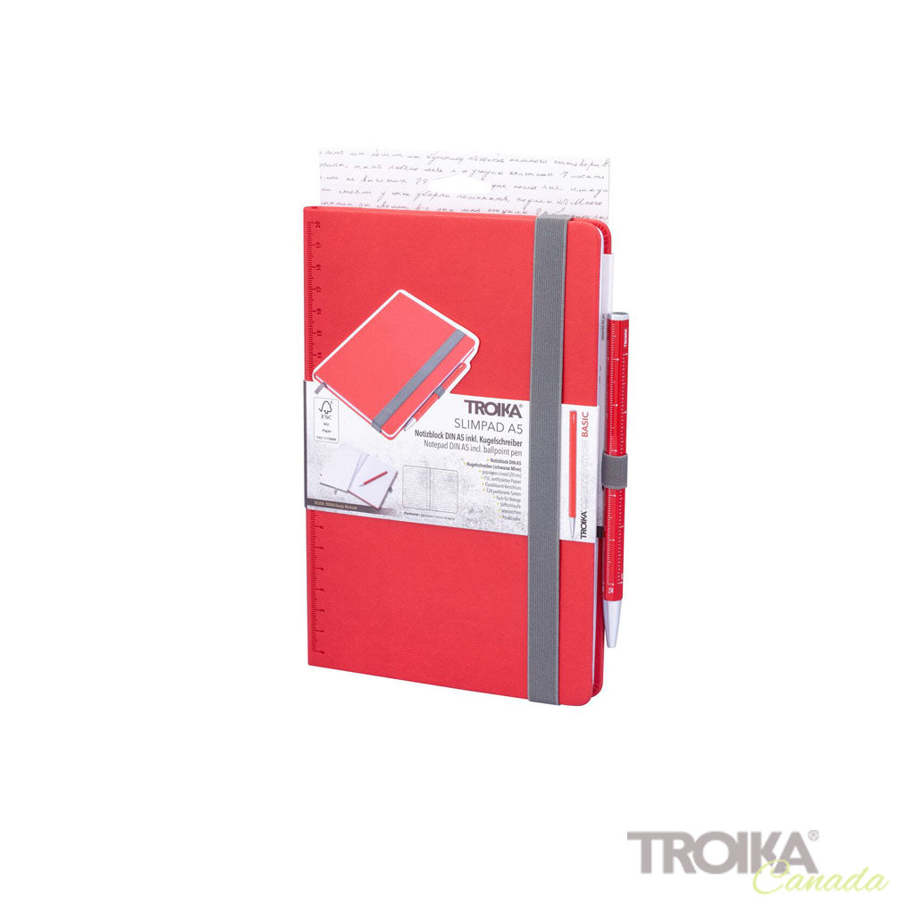 TROIKA Notepad "SLIMPAD A5" - Red