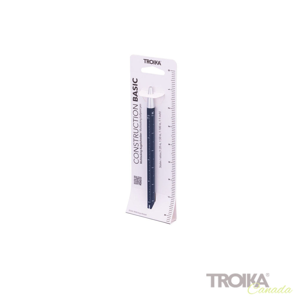 TROIKA Multitasking ballpoint pen "CONSTRUCTION BASIC" - Blue packaging