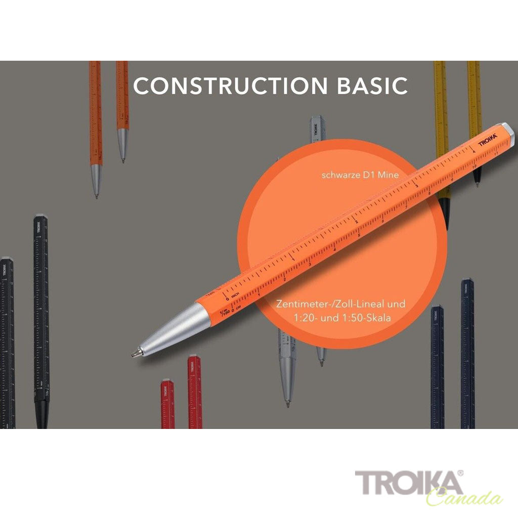 TROIKA Multitasking ballpoint pen "CONSTRUCTION BASIC" - Orange lifestyle