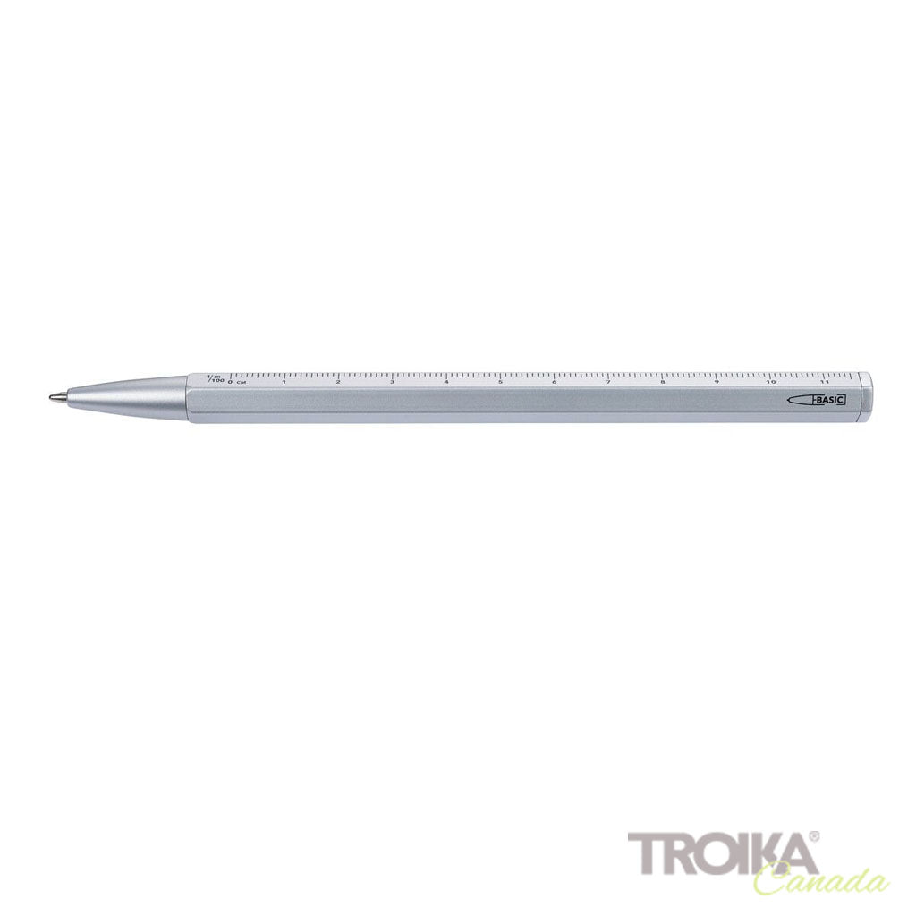 TROIKA Multitasking ballpoint pen "CONSTRUCTION BASIC" - Silver