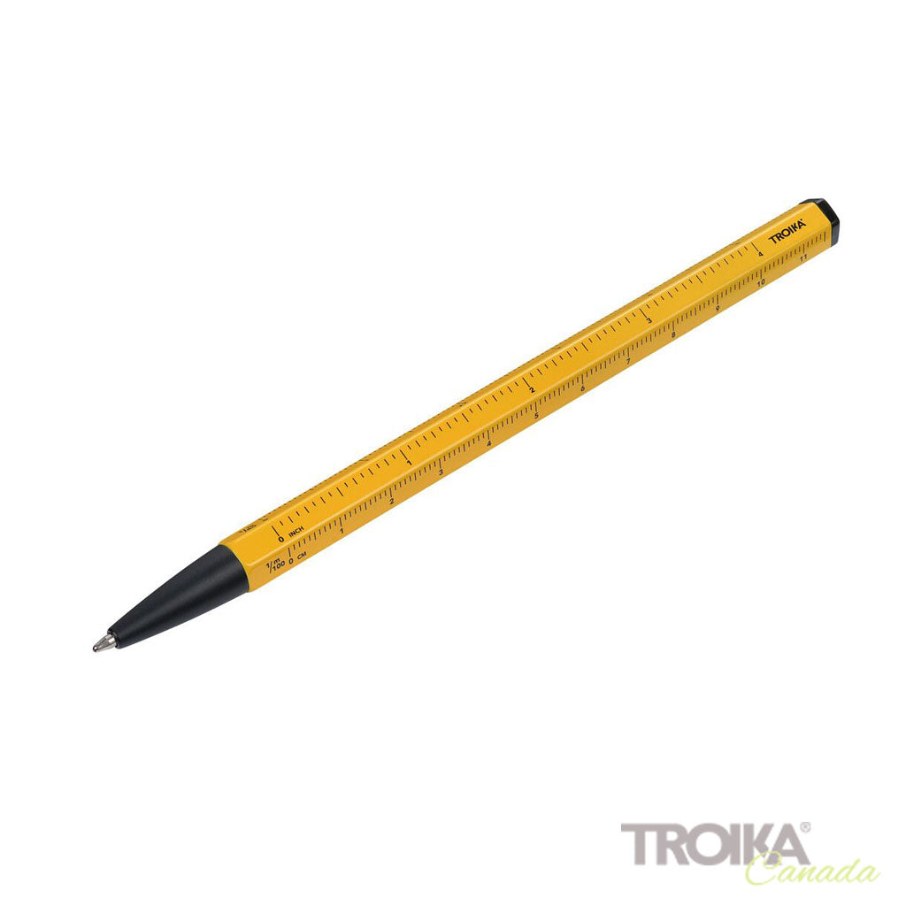 TROIKA Multitasking ballpoint pen "CONSTRUCTION BASIC" - yellow