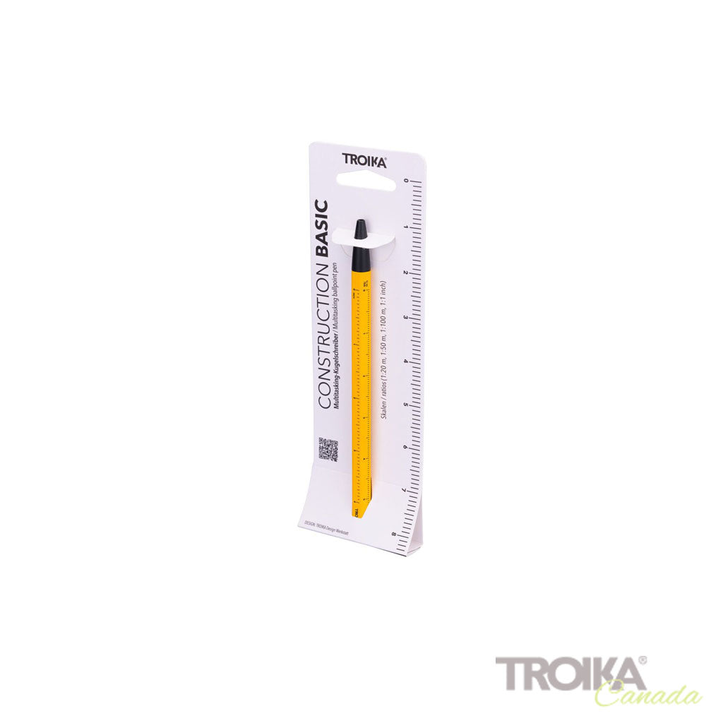 TROIKA Multitasking ballpoint pen "CONSTRUCTION BASIC" - yellow packaging