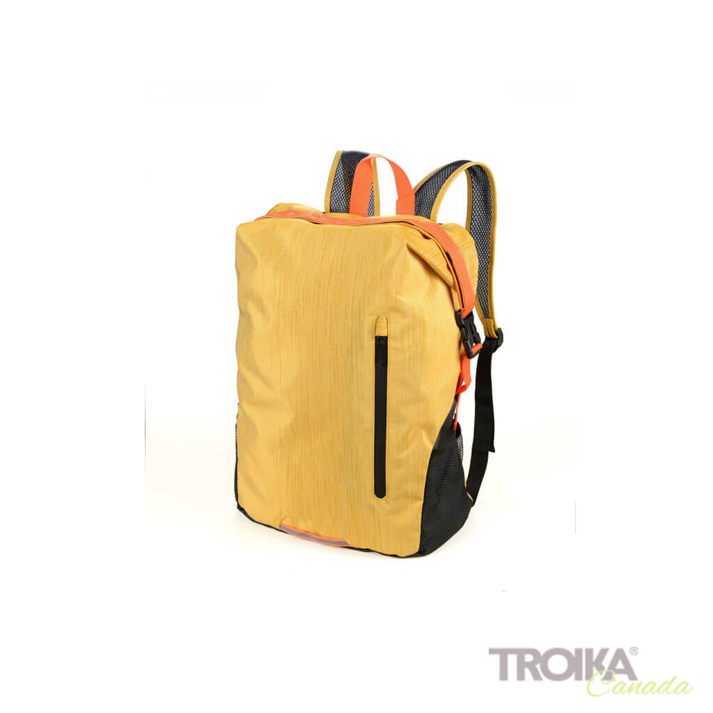 TROIKA Roll top backpack "TREKPACK" - Yellow
