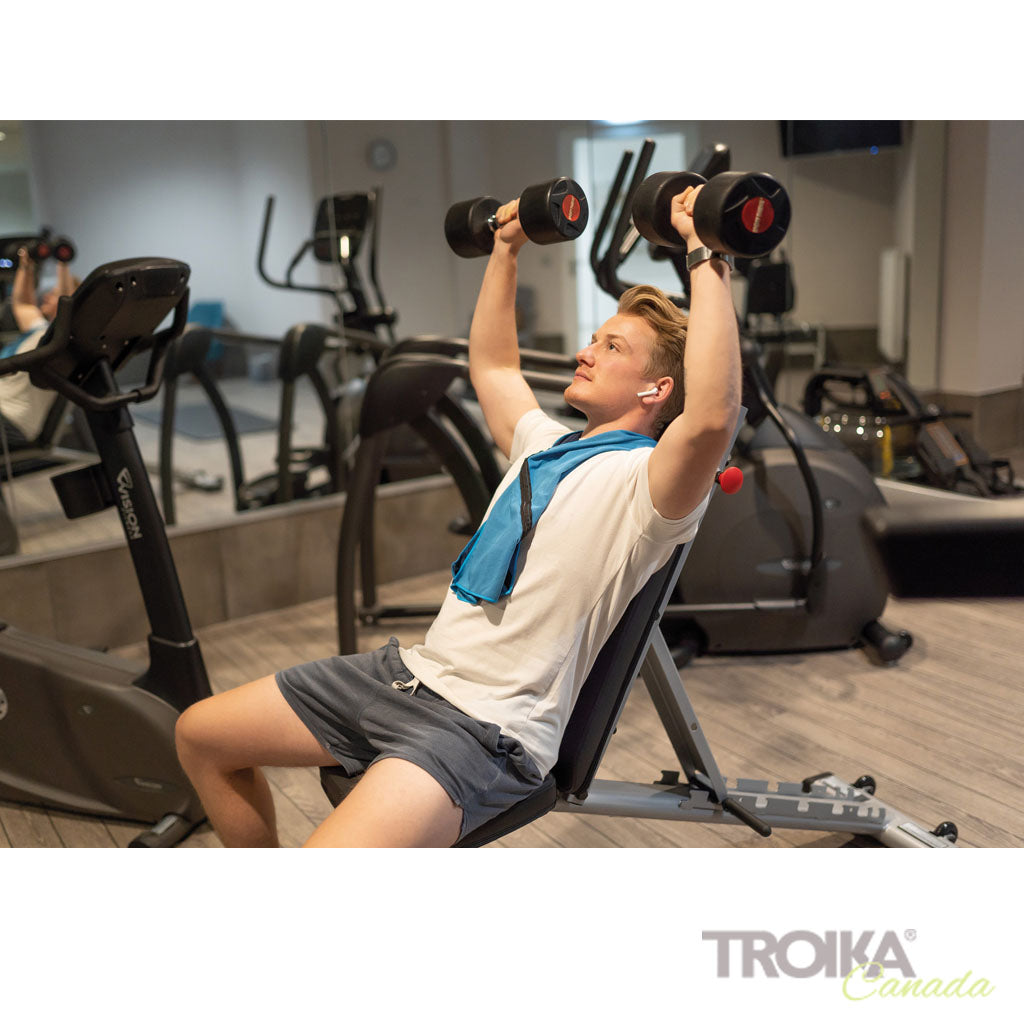 TROIKA Cooling Towel Schwitzableiter Blue – TWL20/DB showing in Gym