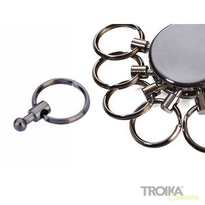 TROIKA Replacement Rings for PATENT Keyring Black chrome, Set of 5