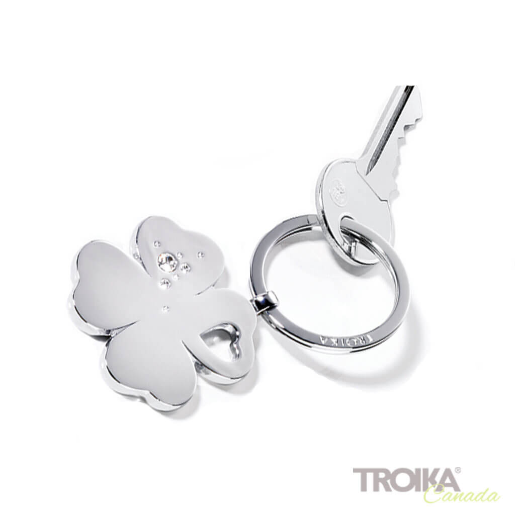 TROIKA Keychain  "GIRLS BEST FRIENDS Clover" - silver